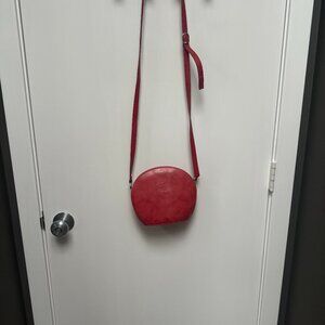 Muted Red Leather Crossover Pocketbook